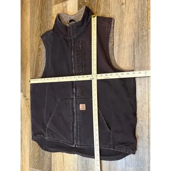 Carhartt V33-DKB Travis Scott Sherpa-Lined Full Zip Canvas Vest XL Tall - Picture 10 of 11